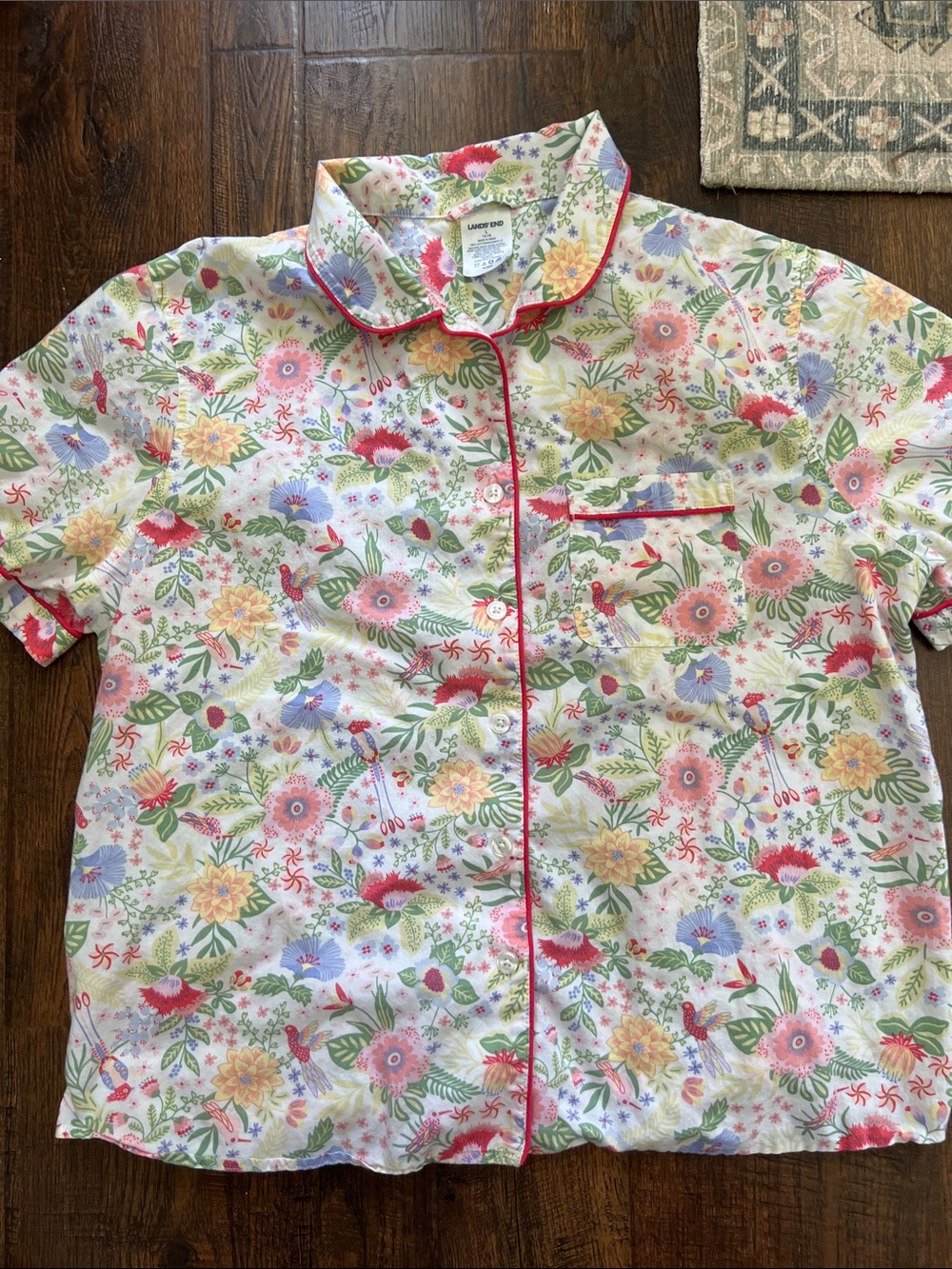 Rare Lands’ End Women’s Poplin Short Sleeve PJ set - Picture 2 of 12